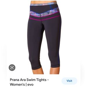 prana women’s neoprene swim tights size M